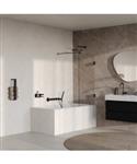 BRAUER Void Badwand 80x140 Helder Glas Incl. Glascoating Mat Zwart