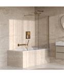 BRAUER Oblivion Badwand 80x140 Helder Glas Incl. Glascoating PVD Goud Geborsteld