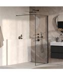 BRAUER Collision Inloopdouche 90x200 Helder Glas Incl. Glascoating Mat Zwart