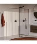 BRAUER Collision Inloopdouche 120x200 Helder Glas Incl. Glascoating PVD Gunmetal Geborsteld