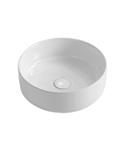 BWS Odon Waskom Glanzend Wit 36x12,5 cm Rond Keramiek Met Waste Opbouw