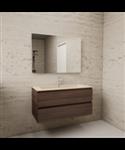 ACTIE BWS Badmeubel | Paris | Sonoma Choco 100 cm | Beige Zand Wastafel | 1 Kraangat