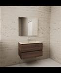 ACTIE BWS Badmeubel | Paris | Sonoma Choco 80 cm | Beige Zand Wastafel | 1 Kraangat