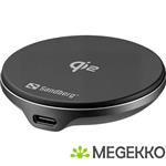 Sandberg 441-61 oplader voor mobiele apparatuur Universeel Aluminium, Zwart USB Draadloos opladen Bi