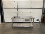(87) Inox afwastafel met grote kraan.