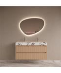 BWS Riga Badmeubelset Met Wastafel 100 cm Licht Eiken Japandi - Calacatta Viola