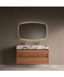 BWS Riga Badmeubelset Met Wastafel 120 cm Walnoot - Calacatta Viola