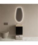 BWS Riga Mat Zwart Toiletmeubel Met Fontein 40x50x22 cm – Travertin Geribbeld
