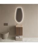 BWS Riga Donker Eiken Japandi Toiletmeubel Met Fontein 40x50x22 cm – Travertin Geribbeld