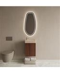 BWS Riga Choco Eiken Toiletmeubel Met Fontein 40x50x22 cm – Travertin Geribbeld