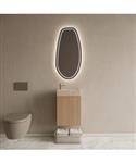 BWS Riga Licht Eiken Japandi Toiletmeubel Met Fontein 40x50x22 cm – Travertin Geribbeld