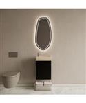 BWS Riga Mat Zwart Toiletmeubel Met Fontein 40x50x22 cm – Travertin