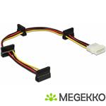Delock 60142 Kabel Voeding Molex 4-polige stekker > 4 x SATA 15-polige bus 40cm