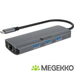 ICY BOX IB-DK4034a-CPD Bedraad USB 3.2 Gen 1 (3.1 Gen 1) Type-C Aluminium, Zilver