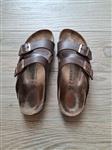 Birkenstock Arizona Slippers in Bruin Leder - 43