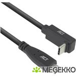 ACT USB 3.0 10Gbps 60W USB Type-C - USB Type-C (haaks verticaal) 2m