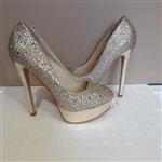 gouden pumps paillet