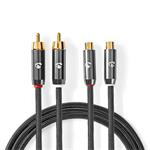 Stereo-Audiokabel 2x RCA male-2x RCA female 2.00 m  Stereo-A