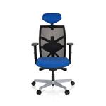 BELLAC - Professionele bureaustoel Blauw / Zwart