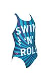 Arena G Swim/Roll Jr One Piece V Back navy-persiangreen 14-1