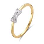Excellent Jewelry Slanke Gouden Ring met Witgouden Briljante