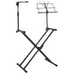vidaXL Keyboardstandaard met microfoonstandaard en lessenaar