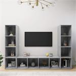 vidaXL Tv-meubelen 3 st 142,5x35x36,5 cm spaanplaat betongri