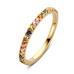 Excellent Jewelry Gouden Ring met Regenboog Saffier Edelsten