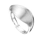 Zilveren Dames Ring met Bladvormig Mat Oppervlak