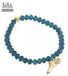 BIBA / Blauw met goudkleurige BIBA armband CG155