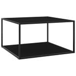 vidaXL Table basse Noir avec verre noir 90x90x50 cm