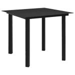 vidaXL Table à dîner de jardin Noir 80x80x74 cm Acier et ver