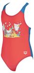 Arena Friends Kids Girl One Piece fluo-red-turquoise 4-5Y