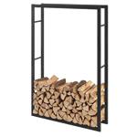Stalen brandhoutrek houtopslag zwart 100x150x25 cm