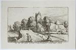 [Reprint etching/ets] View of Kostverloren castle/Gezicht op