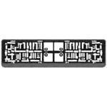 Kunststof kentekenplaathouder 'Click' 52x11cm Carbon-Look