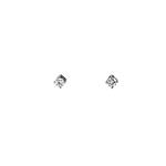 Witgouden solitair oorstekers met diamant 18 krt *nieuw