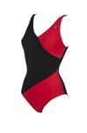 Arena W Aki Squared Back One Piece C-Cup black-red 40