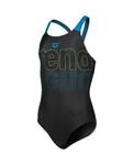 Arena G Swimsuit V Back Graphic black-turquoise 10-11