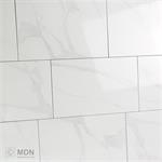 Glans wit marmer carrara look keramische wandtegels 25x40 cm