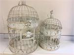 Set mooie ronde metalen vogelkooitjes, heel fraai in ontwerp