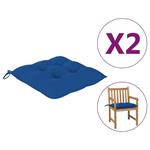 vidaXL Coussins de chaise 2 pcs Bleu 50x50x7 cm Tissu