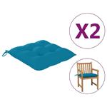 vidaXL Coussins de chaise 2 pcs Bleu clair 50x50x7 cm Tissu