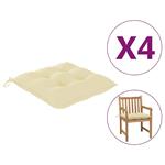 vidaXL Coussins de chaise 4 pcs Blanc crème 50x50x7 cm Tissu