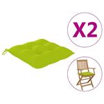 vidaXL Coussins de chaise 2 pcs Vert vif 40x40x7 cm Tissu