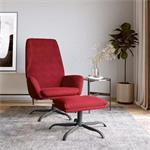 vidaXL Chaise de relaxation avec tabouret Rouge bordeaux Vel