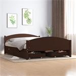 vidaXL Cadre de lit avec 4 tiroirs Marron foncé 160x200 cm P