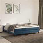 vidaXL Sommier à ressorts de lit Bleu foncé 160x200 cm Velou