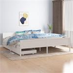 vidaXL Cadre de lit avec 2 tiroirs Blanc Bois de pin massif