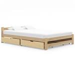 vidaXL Cadre de lit avec 4 tiroirs Bois de pin massif 140x20